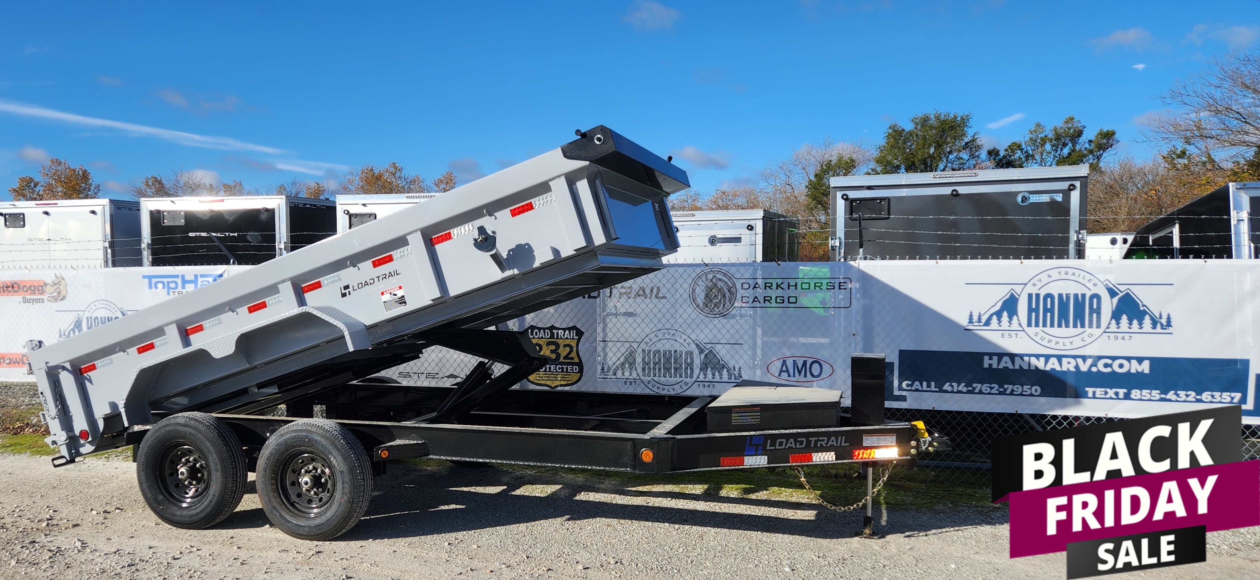 Load Trail 83 X 14 Tandem Axle 14,000 Lb Low Profile Dump Trailer with Scissor Hoist-Bomber Gray